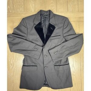 Marc Jacobs Tuxedo Jacket Mens 48 Black Velvet Trim Blazer Made In Italy